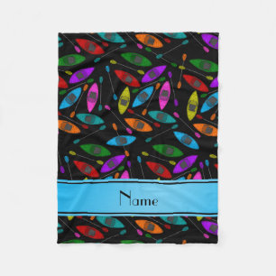 Persoonlijke benaming zwarte regenboogkayaks fleece deken