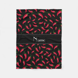 Persoonlijke benaming zwarte Spaanse peper Fleece Deken