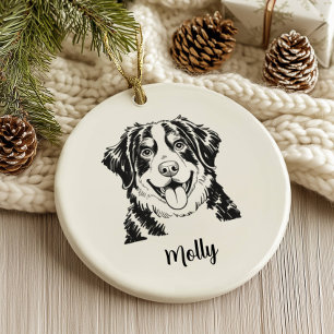 Persoonlijke Berner Sennenhond Kerstmis Keramisch Ornament