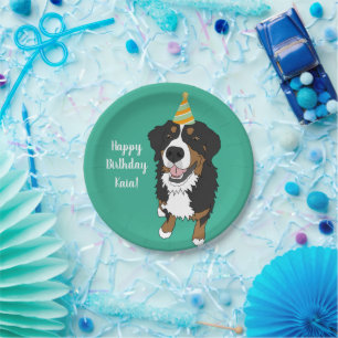 Persoonlijke Bernese Mountain Dog Birthday Papieren Bordje