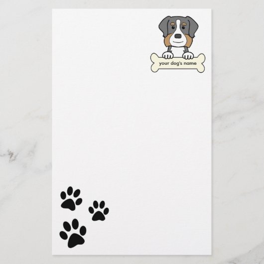 Persoonlijke Bernese Mountain Dog Briefpapier (Voorkant)