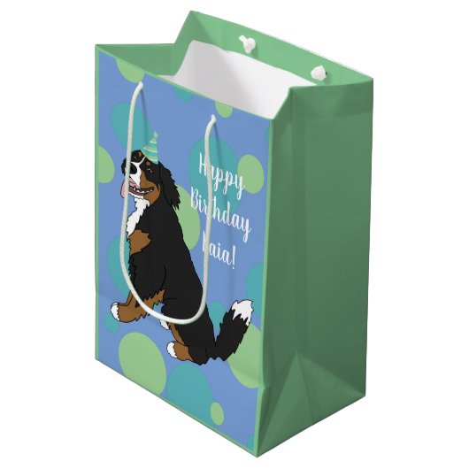 Persoonlijke Bernese Mountain Dog Medium Cadeauzakje (Voorkant Gekanteld)
