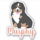Persoonlijke Bernese Mountain Dog Puppy Sticker (Voorkant)