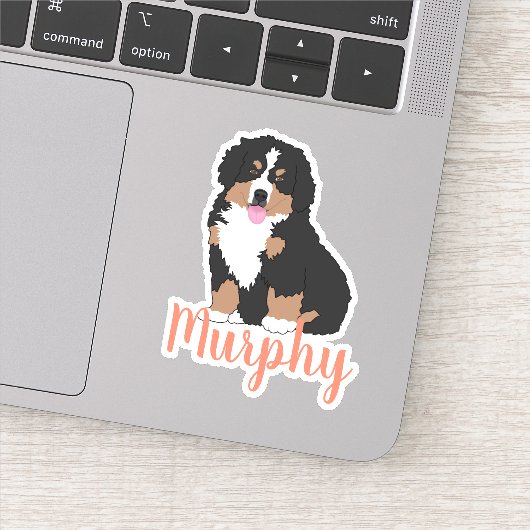 Persoonlijke Bernese Mountain Dog Puppy Sticker (Detail)