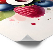 Persoonlijke Berry Floral naam poster – "Emma" – (Hoek)