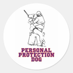 Persoonlijke beschermingshond ronde sticker