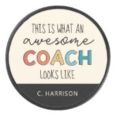Persoonlijke Beste coach ooit | Geweldige coachcad Hockey Puck (Voorkant)