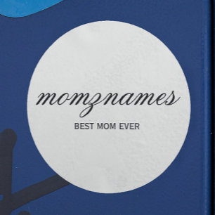 Persoonlijke 'Beste Moeder Ooit' Calligrafie Naam Ronde Sticker