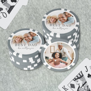 Persoonlijke Beste Papa Foto Poker Chips