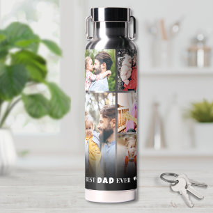Persoonlijke Beste Papa Fotocollage Vader Waterfles