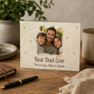 Persoonlijke 'Beste Papa Ooit' Foto Feestdagenkaart