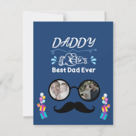 Persoonlijke "Beste papa ooit" fotocollage Notitiekaartje