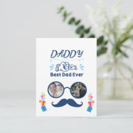 Persoonlijke "Beste papa ooit" fotocollage Notitiekaartje