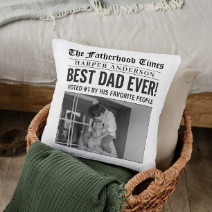 Persoonlijke 'Beste Papa Ooit' Krant Foto Kussen