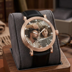 Persoonlijke "Beste PAPA ooit" moderne typografie Horloge