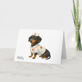 Persoonlijke beterschap dachshund hond kaart