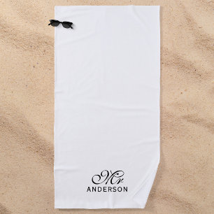 Persoonlijke bewerkbare kleuren Elegante script me Strandlaken