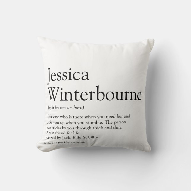 Persoonlijke BFF-definitie zwart-wit Kussen (Voorkant)