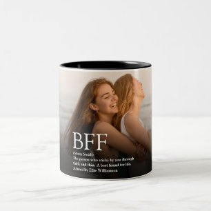 Persoonlijke BFF Definition Best Friend Foto Tweekleurige Koffiemok