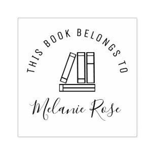 persoonlijke bibliotheek handgeschreven beletterin 	rubberstempel
