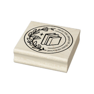 Persoonlijke Bibliotheek Stempel - Hand Geïllustre