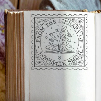 Persoonlijke bibliotheekboek leraar rubberstempel
