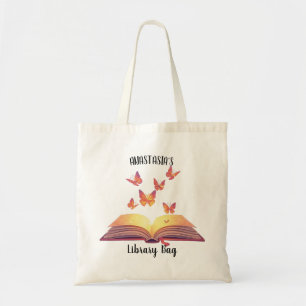 Persoonlijke bibliotheektas voor meisjes boodschap tote bag