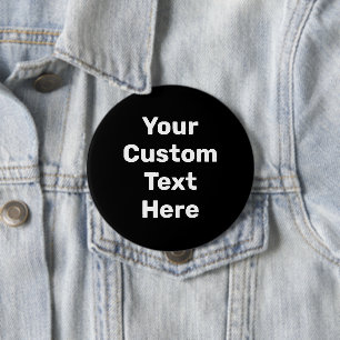 Persoonlijke Big Black Pin-on Button