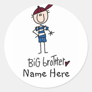 Persoonlijke Big Brother Tshirts en cadeaus Ronde Sticker