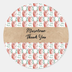 Persoonlijke Biggensticker – Mooie Aangepaste Boer Ronde Sticker
