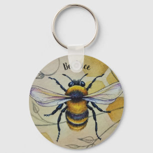 Persoonlijke  bijen nr. 1 en Honeycomb Art Sleutelhanger
