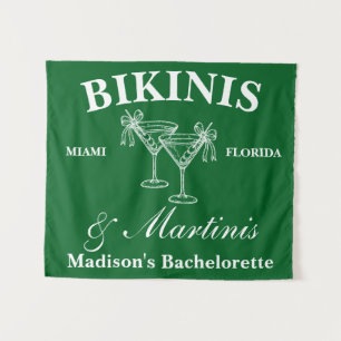 Persoonlijke Bikini & Martini Bachelorette Party Wandkleed