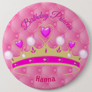 Persoonlijke Birthday Princess Button