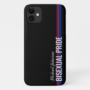 Persoonlijke Biseksuele Vlag Kleur Strepen Zwart iPhone 11 Hoesje
