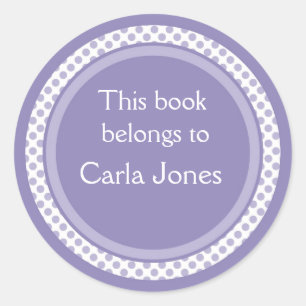 Persoonlijke bladwijzers:Lavender Polka Dots Ronde Sticker