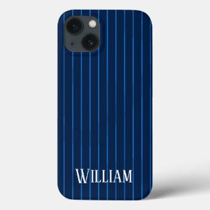 Persoonlijke blauwachtige pinstripes Hoesje-Mate i iPhone 13 Hoesje