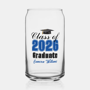 Persoonlijke Blauwe Afstuderen Klas van 2026 Blikvorm Glas