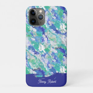 Persoonlijke Blauwe Agaat Natuursteen iPhone 11 Pro Hoesje