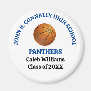 Persoonlijke blauwe basketbalspeler op de middelba magneet