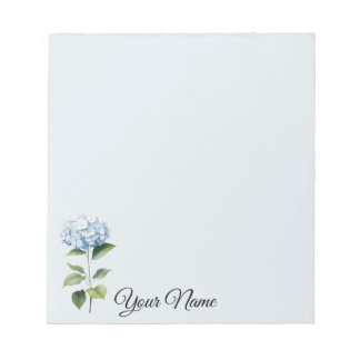 Persoonlijke, blauwe, bloemnotities notitieblok