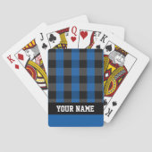 Persoonlijke Blauwe Buffalo geruite plaid Pokerkaarten (Achterkant)
