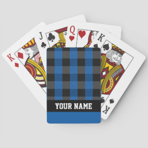 Persoonlijke Blauwe Buffalo geruite plaid Pokerkaarten