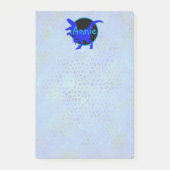 Persoonlijke Blauwe Dinosaur Post-it® Notes (Voorkant)