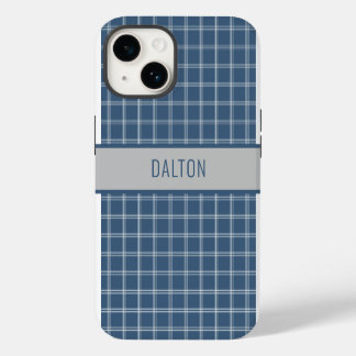 Persoonlijke Blauwe Gestreepte Hoes voor Telefoon iPhone 14 Hoesje