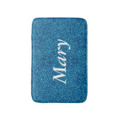 Persoonlijke blauwe glitter Bath Mat (Voorkant Verticaal)