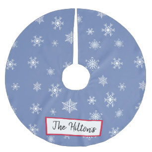 Persoonlijke blauwe indigo Snowflake kerstrok Kerstboom Rok