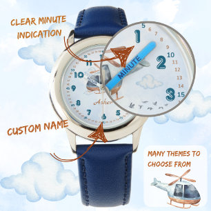 Persoonlijke Blauwe Jongens Helikopter Leertijd Horloge