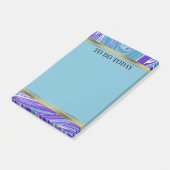 Persoonlijke Blauwe Paarse Marmer 4x6 Post-it® Notes (Schuin)