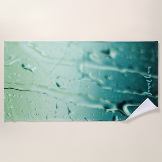 Persoonlijke Blauwe Regendruppels Bachelorette-fee Strandlaken (Voorkant)