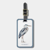 Persoonlijke Blauwe Reiger Vogel Bagagelabel (Voorkant verticaal)